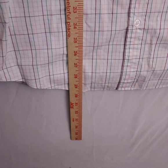 J Crew Shirt Flex Washed Mens Large L White Long Sleeve Button Down Blue Check - Picture 8 of 10